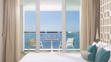 Chambre Double, balcon, vue partielle sur la mer (Oh La La The One) | 1 chambre, literie de qualité supérieure, minibar
