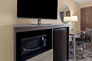 In-room safe, desk, laptop workspace, blackout curtains