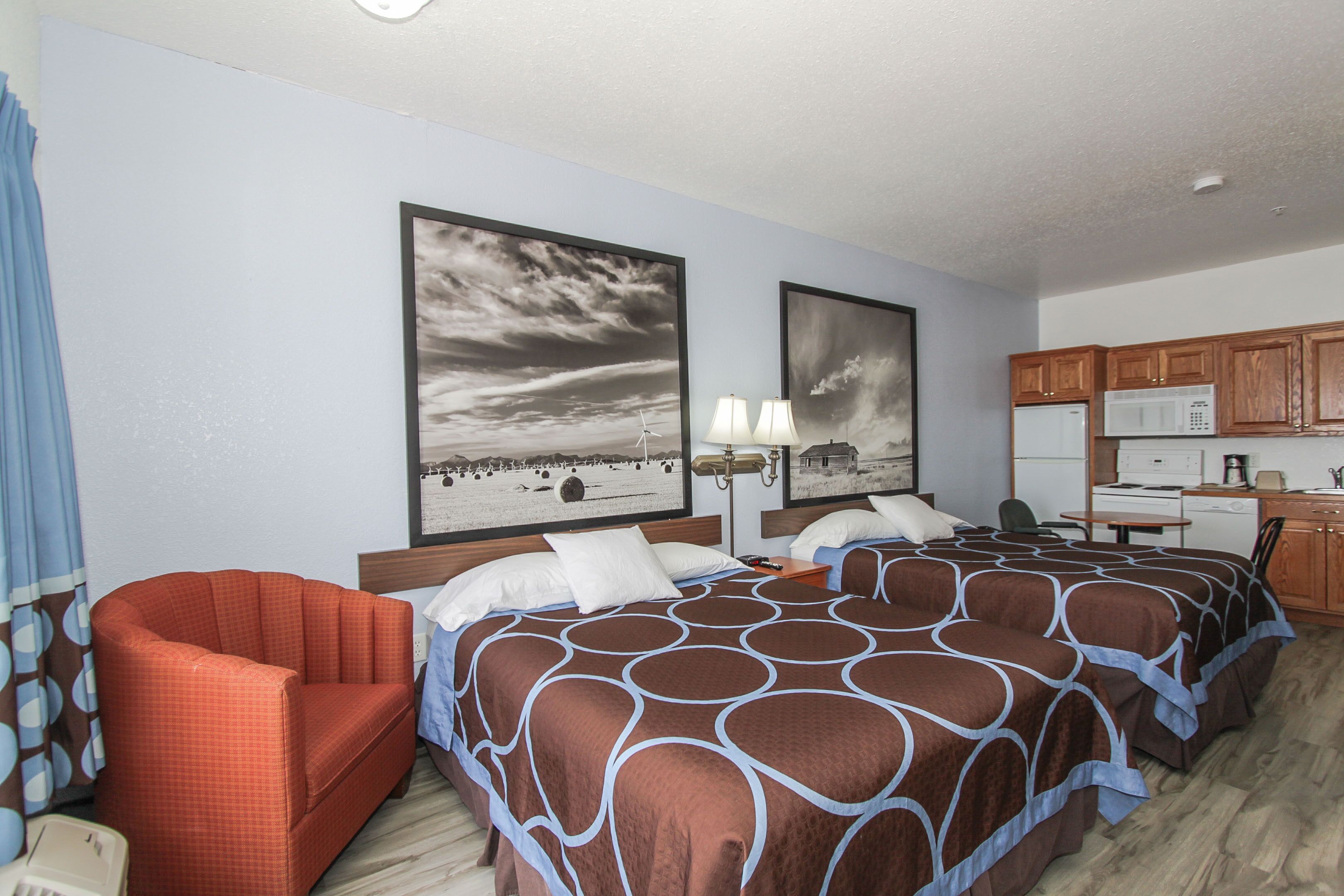 2 double beds, suite, non-smoking | desk, laptop workspace, blackout curtains, iron/ironing board