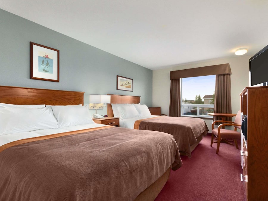 Standard Room, 2 Queen Beds | Desk, laptop workspace, blackout drapes, iron/ironing board