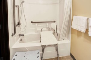 Room, 1 Queen Bed, Accessible, Non Smoking | Bathroom | Bathtub, towels