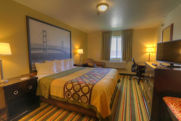 Desk, blackout curtains, iron/ironing board, free cots/infant beds