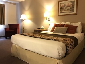 Desk, blackout drapes, iron/ironing board, free WiFi
