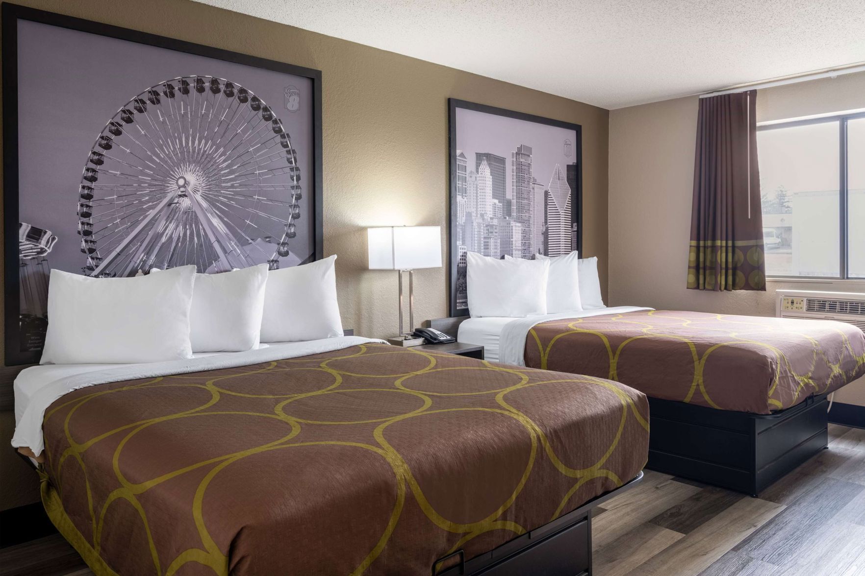 Pillowtop beds, desk, laptop workspace, blackout drapes
