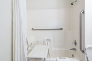Room, Accessible, Refrigerator | Bathroom | Combined shower/tub, free toiletries, hair dryer, towels - Super 8 by Wyndham Colorado Springs/Chestnut Street (Colorado Springs)