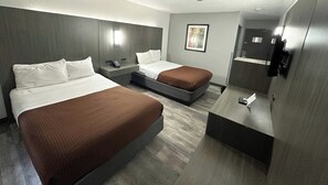 Room, 2 Double Beds, Non Smoking, Refrigerator | Premium bedding, desk, iron/ironing board, free WiFi