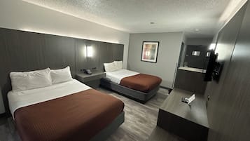 Room, 2 Double Beds, Non Smoking, Refrigerator | Premium bedding, desk, iron/ironing board, free WiFi