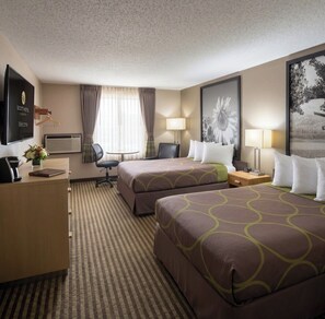 Room, 2 Double Beds, Non Smoking | In-room safe, desk, blackout drapes, free cribs/infant beds - Super 8 by Wyndham Bowman (Bowman)