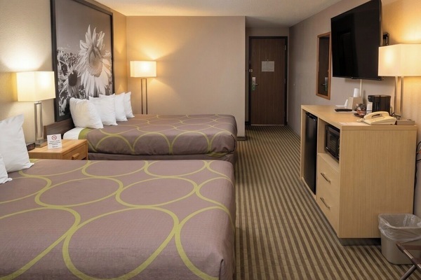 Room, 2 Double Beds, Non Smoking | In-room safe, desk, blackout drapes, cribs (free)