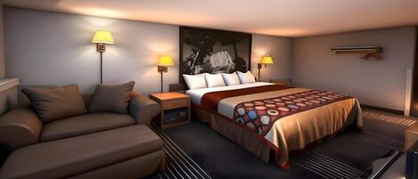 Habitación estándar, 1 cama King size | Caja de seguridad en la habitación, escritorio y cortinas blackout