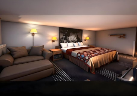 Standard Room, 1 King Bed | In-room safe, desk, blackout curtains, iron/ironing board. Super 8 by Wyndham Belle Fourche SD