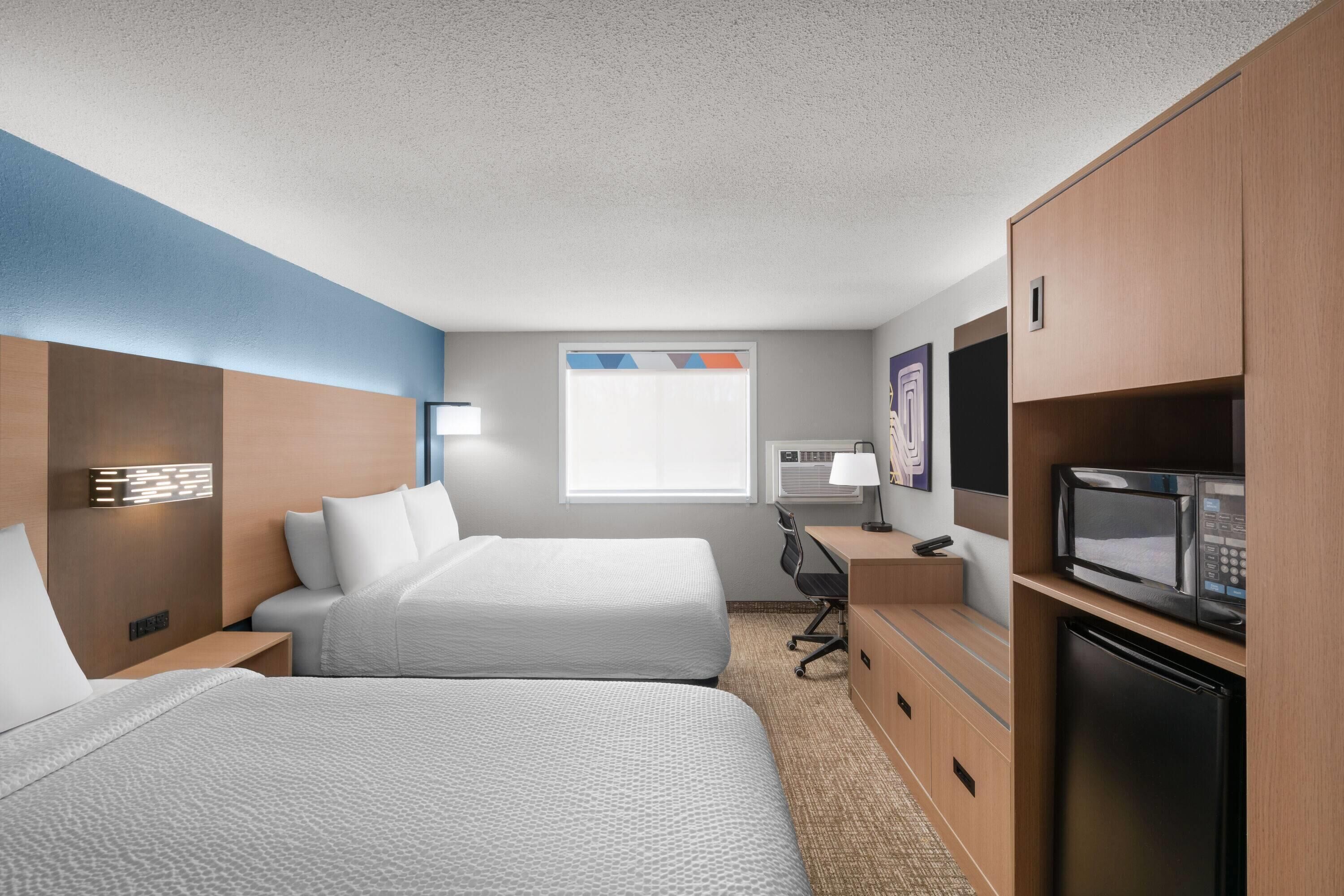 Room, 2 Queen Beds, Non Smoking | Desk, free cots/infant beds, free WiFi, bed sheets