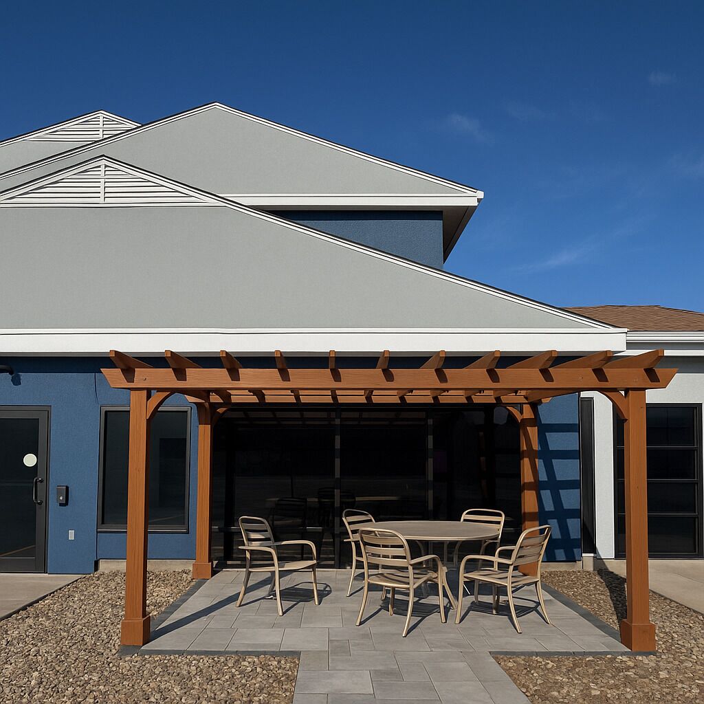 Vista frontal de la propiedad