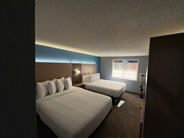 Room, 2 Queen Beds, Non Smoking | Desk, free cribs/infant beds, free WiFi, bed sheets