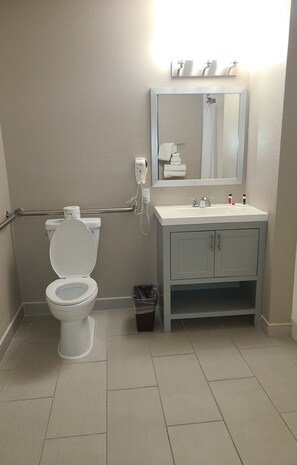 Habitación, accesible para personas con discapacidad, no fumadores | Baño accesible en silla de ruedas