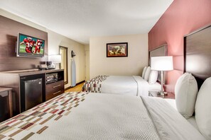Deluxe Room, 2 Queen Beds, Non Smoking | Desk, blackout drapes, iron/ironing board, free cribs/infant beds