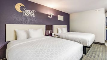 Blackout curtains, iron/ironing board, free WiFi, alarm clocks