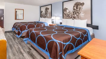 Room, 2 Queen Beds, Non Smoking | Desk, blackout drapes, iron/ironing board, rollaway beds