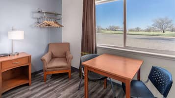 Desk, blackout curtains, iron/ironing board, rollaway beds