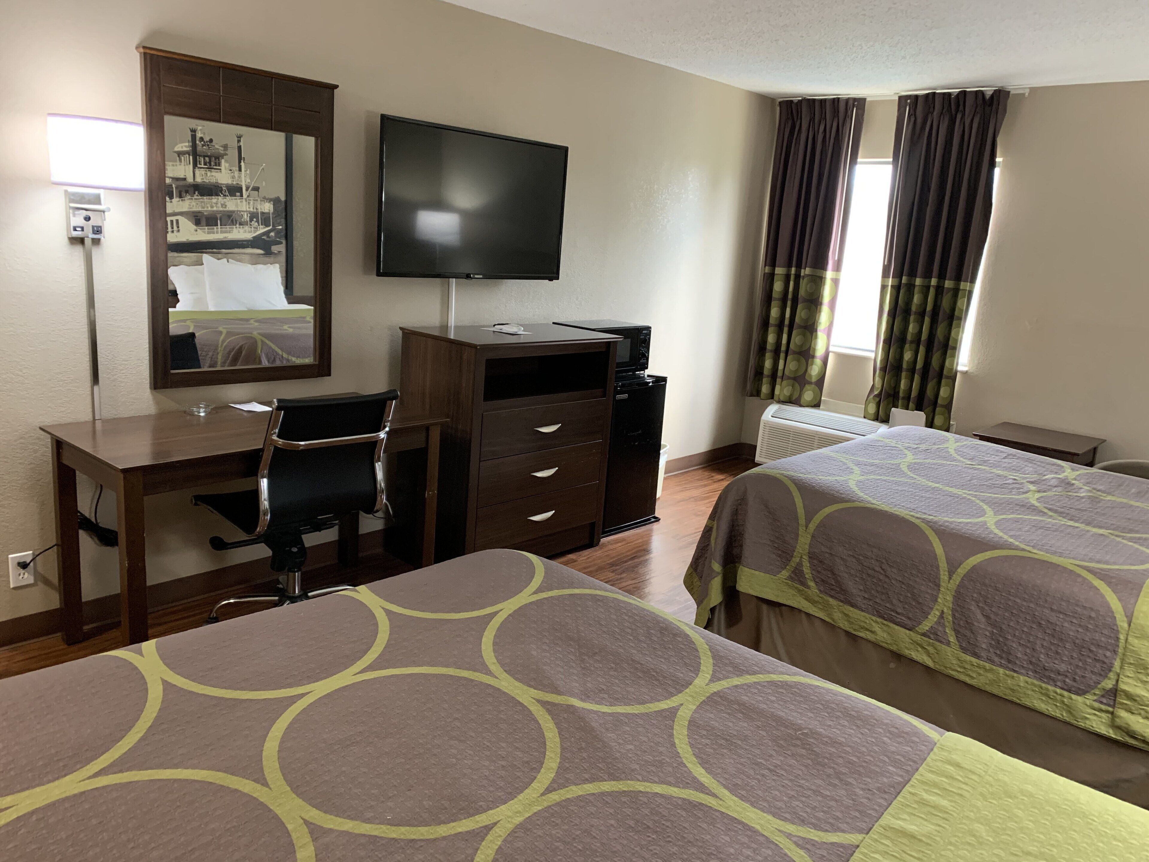 standard room, 2 queen beds, smoking | individually decorated, individually furnished, desk, laptop workspace