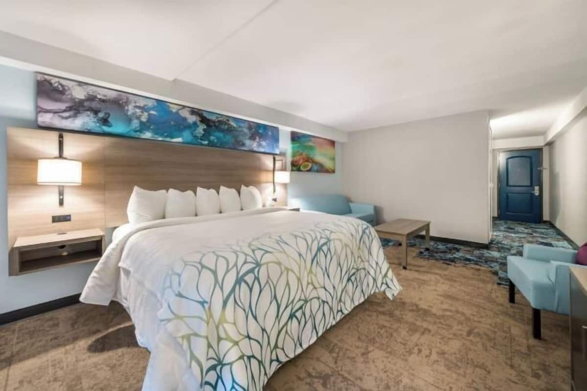 Bureau, espace de travail pour ordinateur portable, rideaux occultants