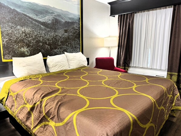 Desk, blackout curtains, iron/ironing board, free WiFi