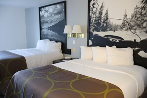 Room, 2 Queen Beds, Non Smoking | Desk, blackout curtains, iron/ironing board, free WiFi