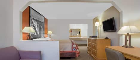 Room, 1 Double Bed, Accessible, Non Smoking (Mobility Accessible) | Desk, laptop workspace, blackout drapes, iron/ironing board