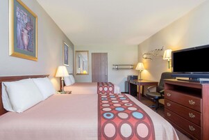 Escrivaninha, espaço de trabalho para notebook, cortinas blackout