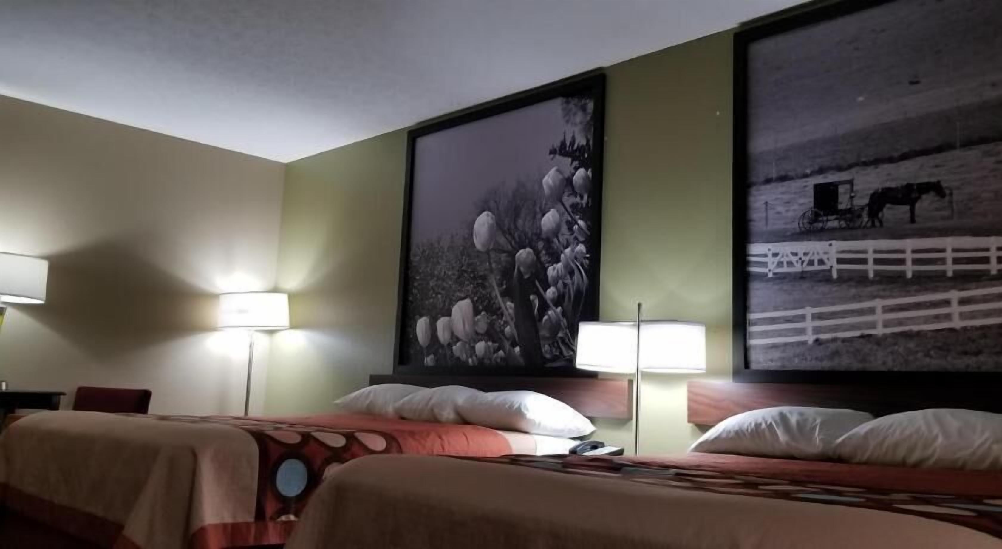 Desk, blackout curtains, iron/ironing board, rollaway beds