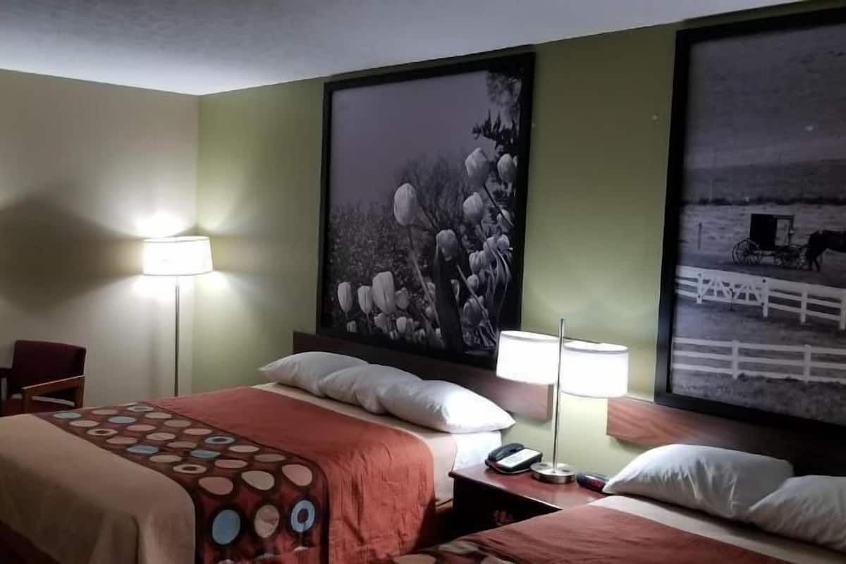 Desk, blackout curtains, iron/ironing board, rollaway beds