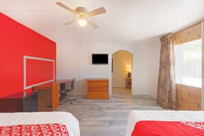 Room, 2 Double Beds, Non Smoking | 1 bedroom, desk, free WiFi, bed sheets
