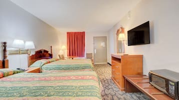 Room, 2 Queen Beds, Smoking | Iron/ironing board, free WiFi, bed sheets