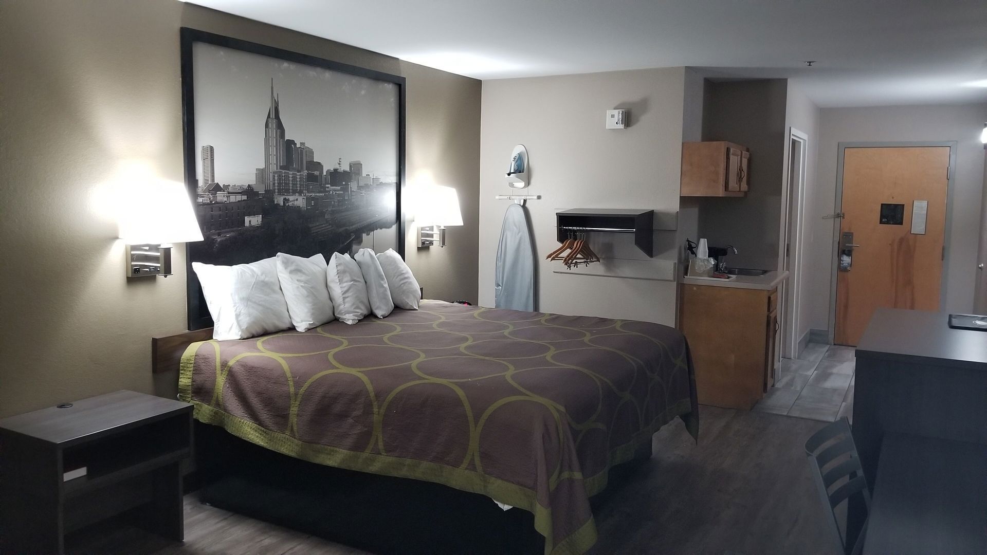 Desk, blackout curtains, iron/ironing board, rollaway beds