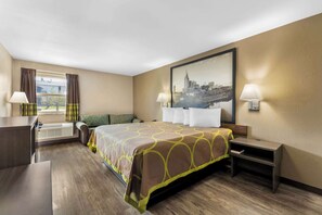 Desk, blackout curtains, iron/ironing board, rollaway beds
