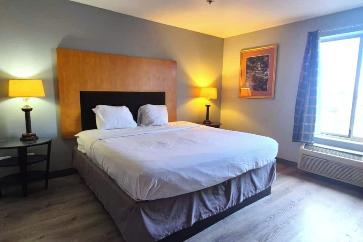 Quarto, 1 cama King, para não fumantes, cozinha americana | Escrivaninha, ferros/tábuas de passar roupa, Wi-Fi de cortesia