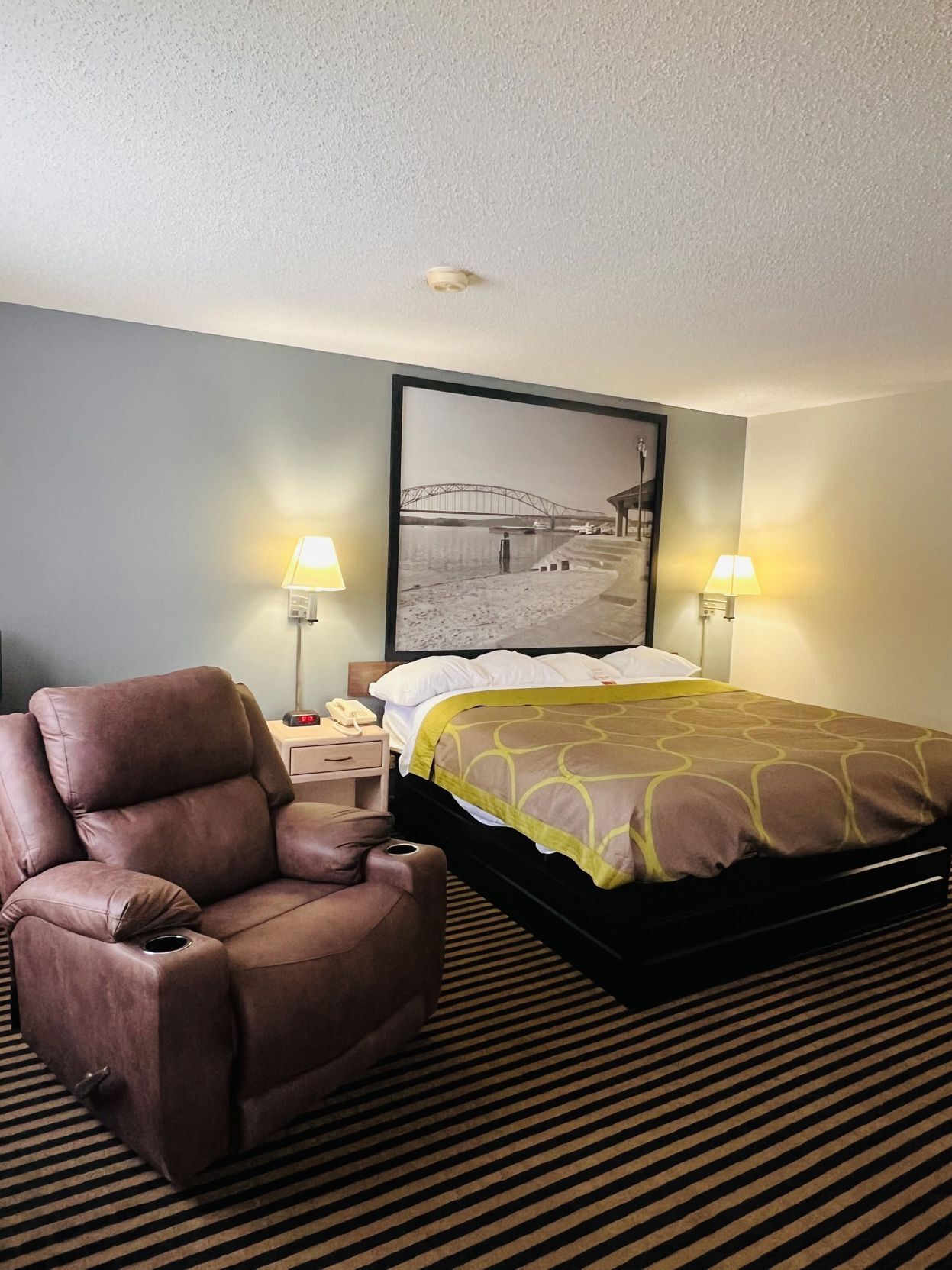 Desk, blackout drapes, iron/ironing board, cribs/infant beds