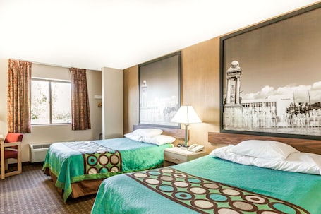 Double Room, 2 Double Beds | Desk, iron/ironing board, free cribs/infant beds, rollaway beds