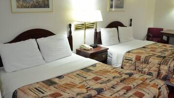 Desk, free WiFi, bed sheets