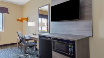 Desk, blackout curtains, iron/ironing board, free WiFi