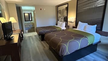 Desk, blackout curtains, iron/ironing board, free cots/infant beds