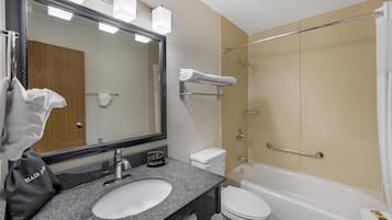 Junior Suite, 1 King Bed, Non Smoking, Refrigerator & Microwave (with Sofabed) | Bathroom | Combined shower/tub, free toiletries, hair dryer, towels