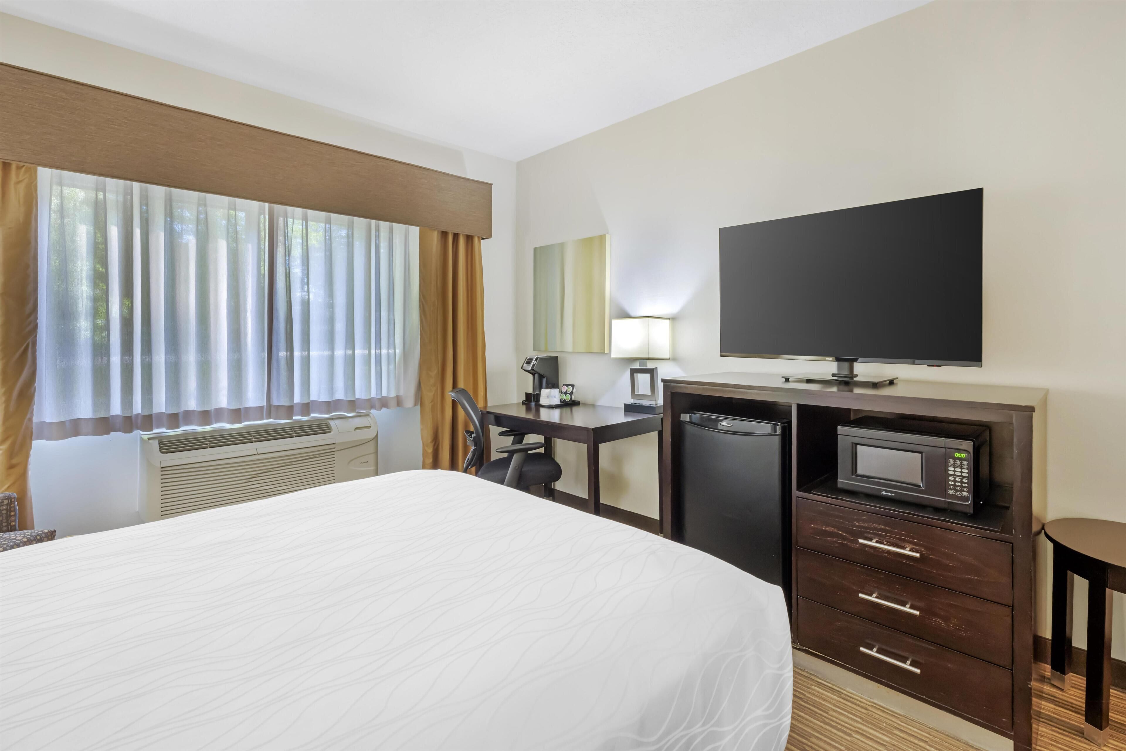 Standard Room, 1 Queen Bed, Accessible, Non Smoking (Walk-in Shower) | Desk, blackout drapes, iron/ironing board, WiFi (free)