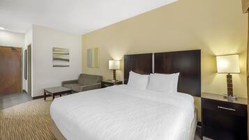 Standard Room, 1 King Bed, Non Smoking, Refrigerator & Microwave (with Sofabed) | Desk, blackout drapes, iron/ironing board, WiFi (free)