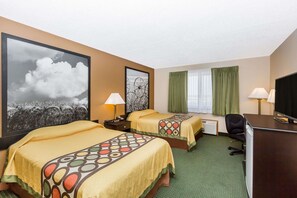 Room, 2 Double Beds, Non Smoking | Individually decorated, individually furnished, desk, iron/ironing board
