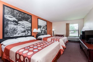 Room, 2 Queen Beds, Non Smoking | Desk, blackout drapes, iron/ironing board, free cribs/infant beds
