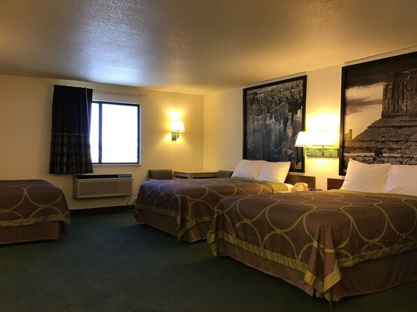 Room, Multiple Beds, Non Smoking | Desk, laptop workspace, iron/ironing board, free cribs/infant beds