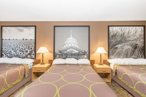 Studio Suite, Multiple Beds, Non Smoking | Desk, laptop workspace, iron/ironing board, free cribs/infant beds