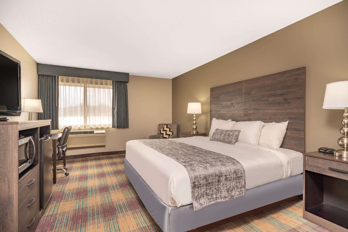 Room, 1 King Bed, Non Smoking | In-room safe, desk, iron/ironing board, free cribs/infant beds
