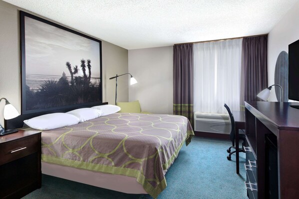 Room, 1 King Bed, Accessible, Non Smoking (Mobility,Hearing,Tub w/Grab Bars) | Premium bedding, desk, blackout drapes, iron/ironing board